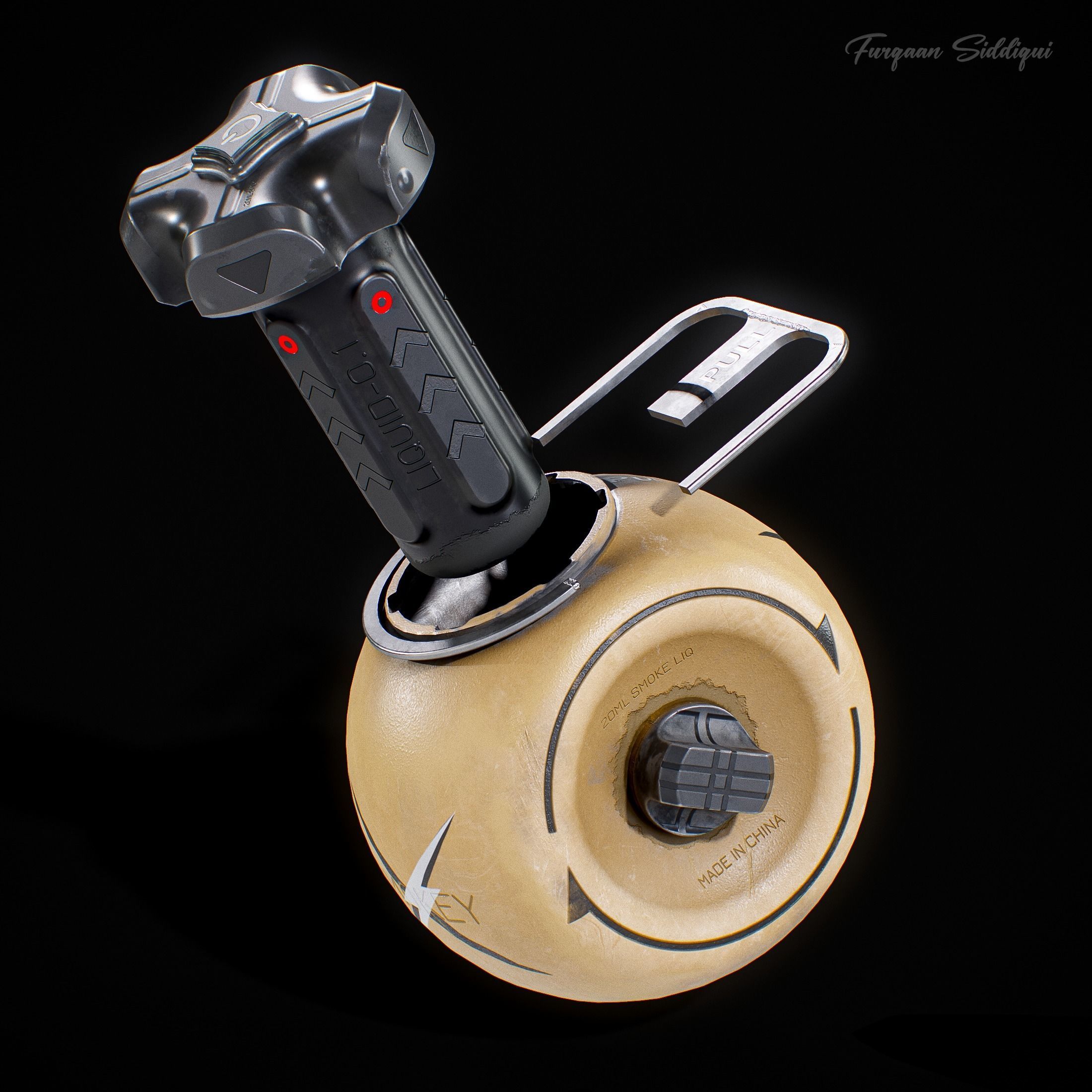 Sci-fi Smoke Grenade Low-poly 3D model_6