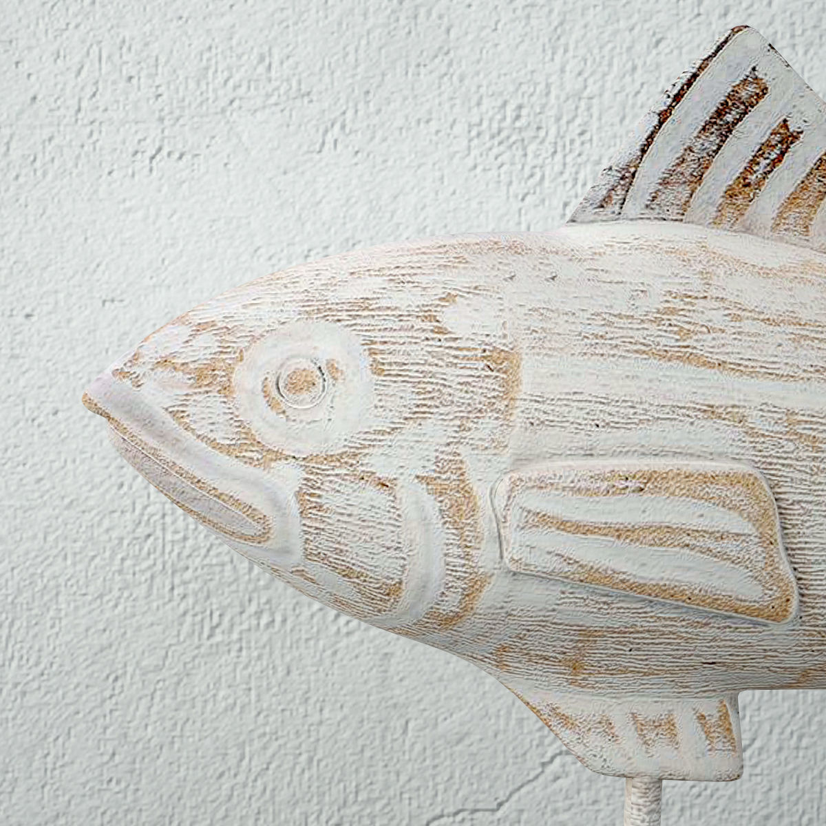 Rustic Wood Fish Statue 3D model_5