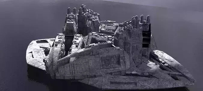 Alien Missile Defense base kit bash 1 3D model