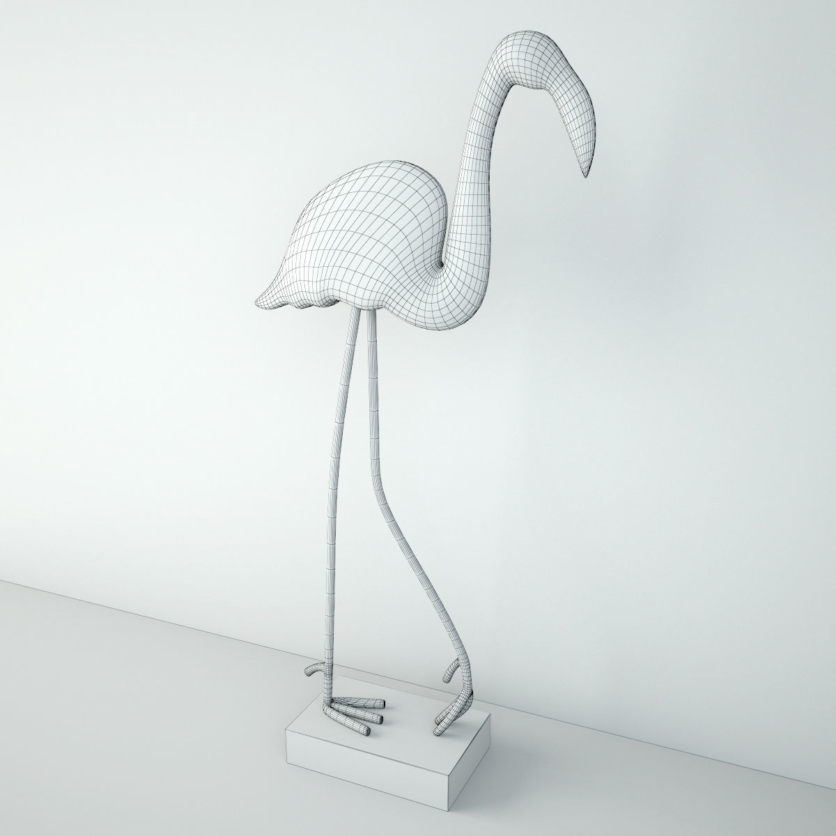 Think Pink Painted Tabletop Sculpture 3D model_4