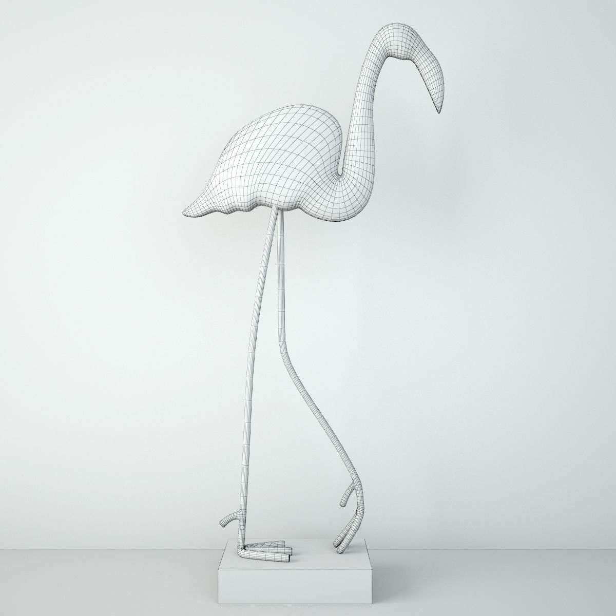 Think Pink Painted Tabletop Sculpture 3D model_2