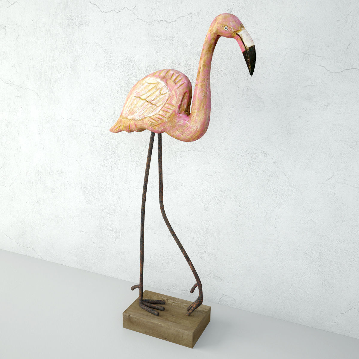 Think Pink Painted Tabletop Sculpture 3D model_3