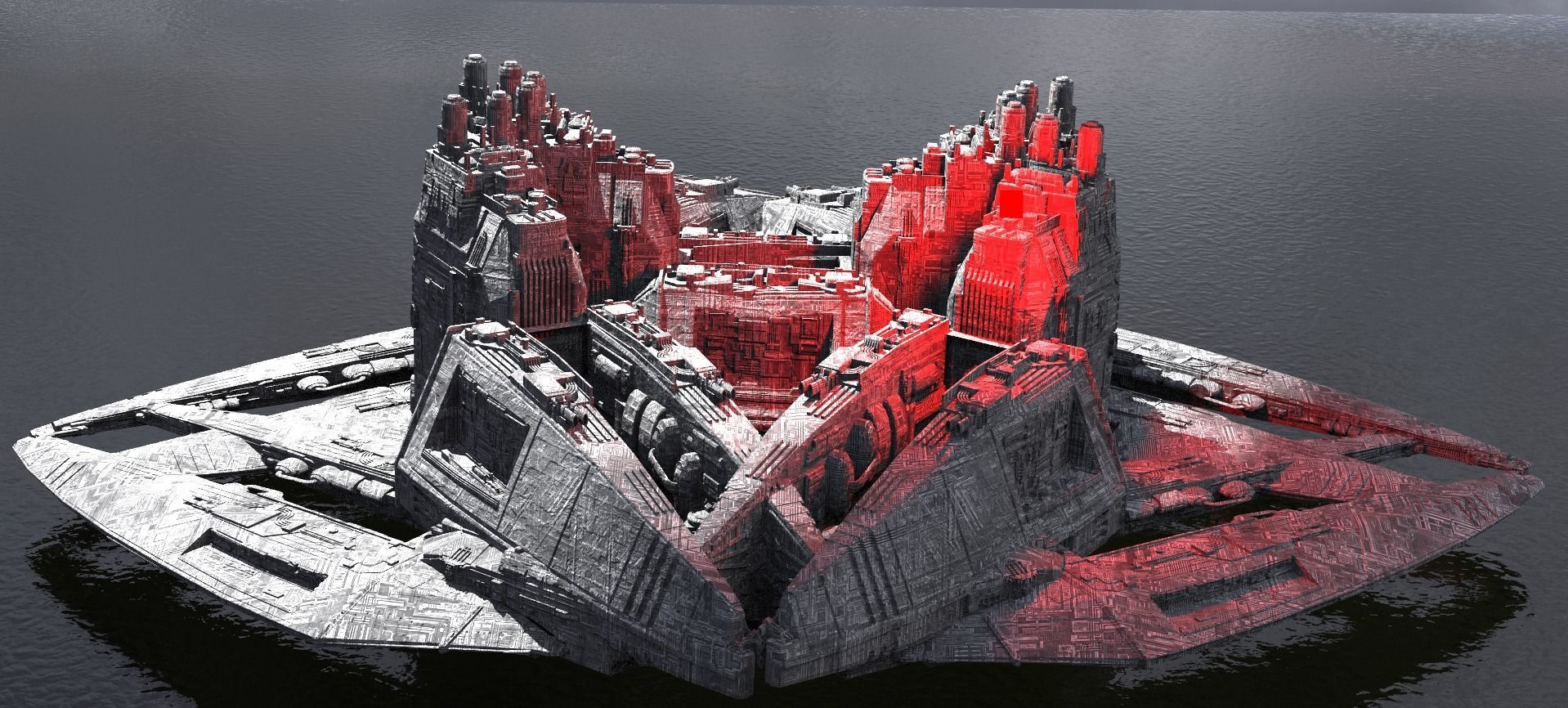 Alien Missile Defense base kit bash 2 3D model | CGTrader
