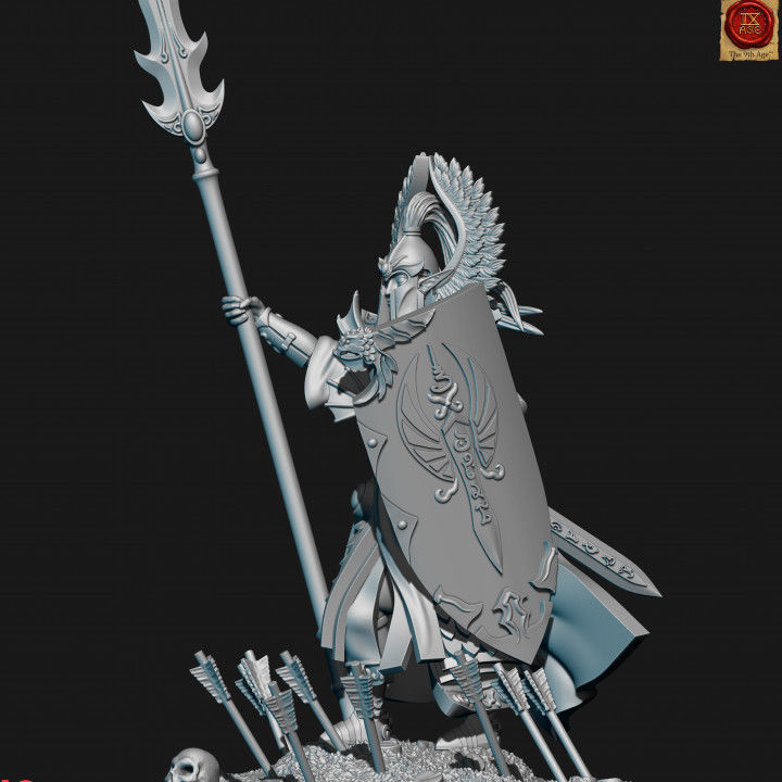 Highborn elves spear lord 3D print model_4