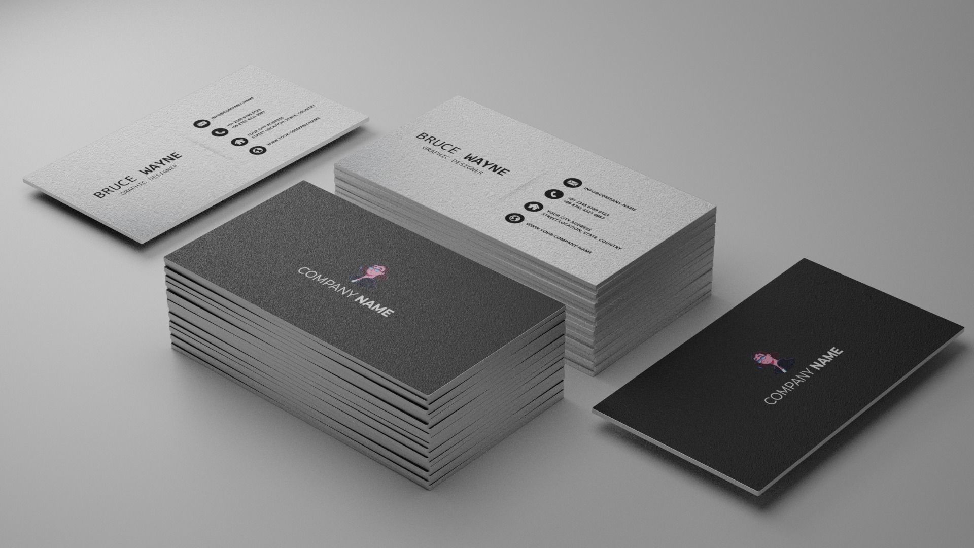 Namecard mockup 3D model_1