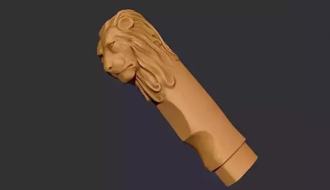 Lion Head Knife Handle 3D print model