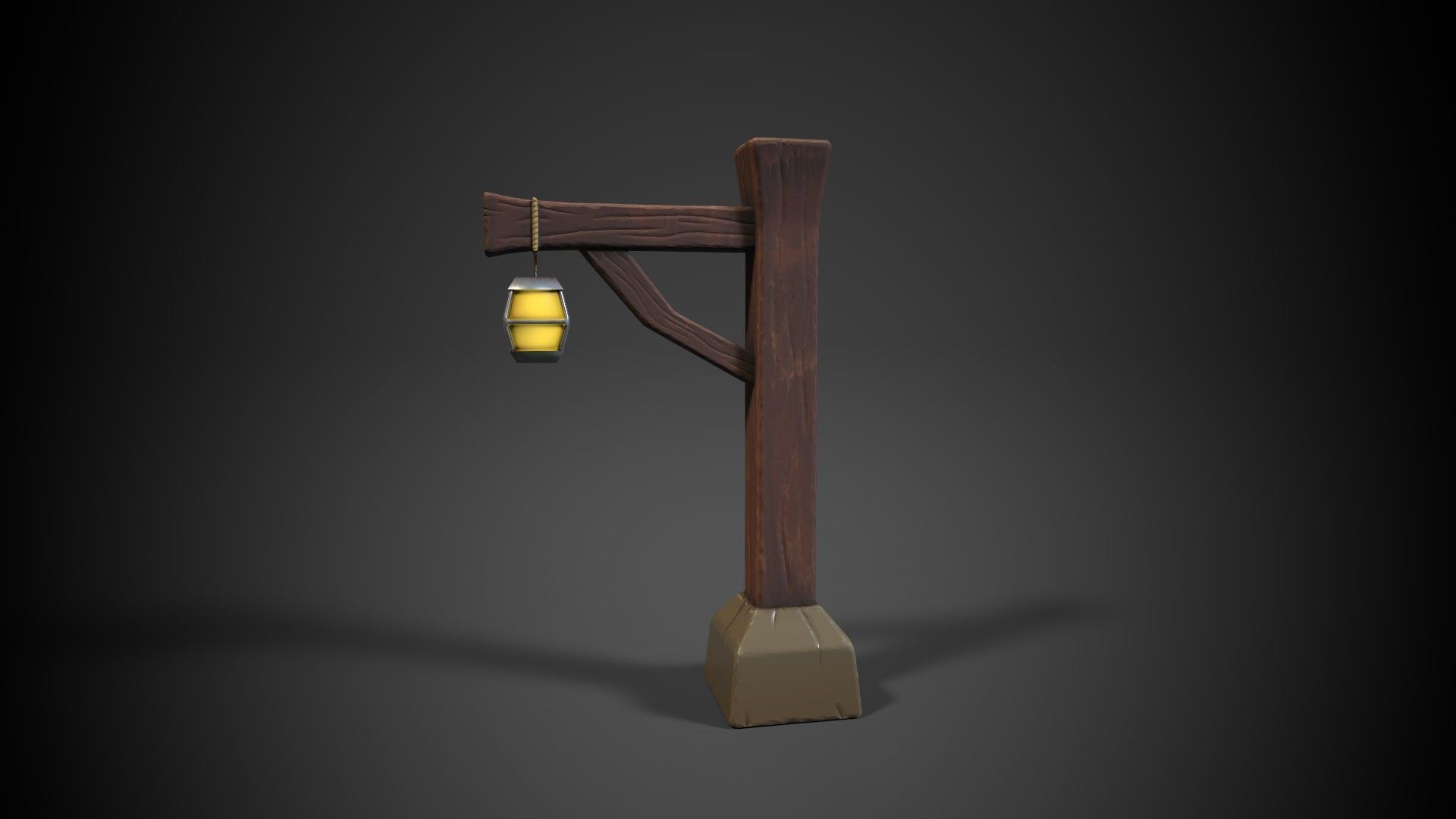 Fantasy Light Pole 01 Low-poly 3D model_1