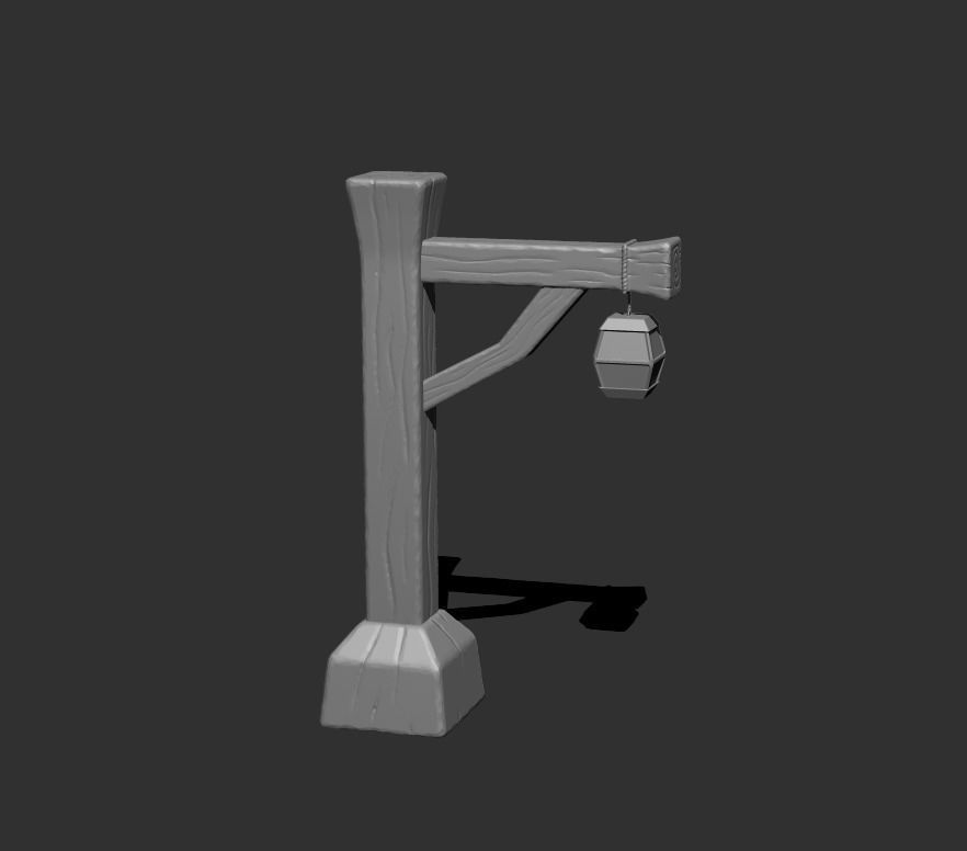 Fantasy Light Pole 01 Low-poly 3D model_3