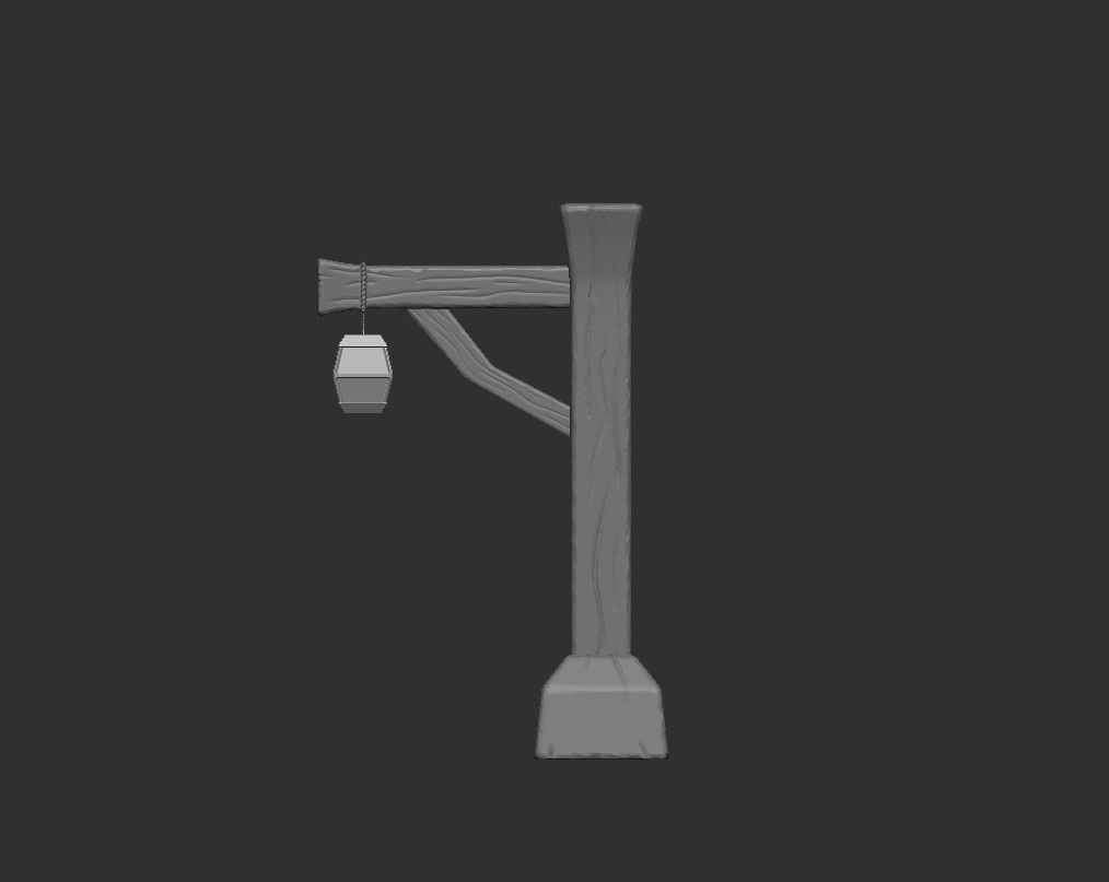 Fantasy Light Pole 01 Low-poly 3D model_6