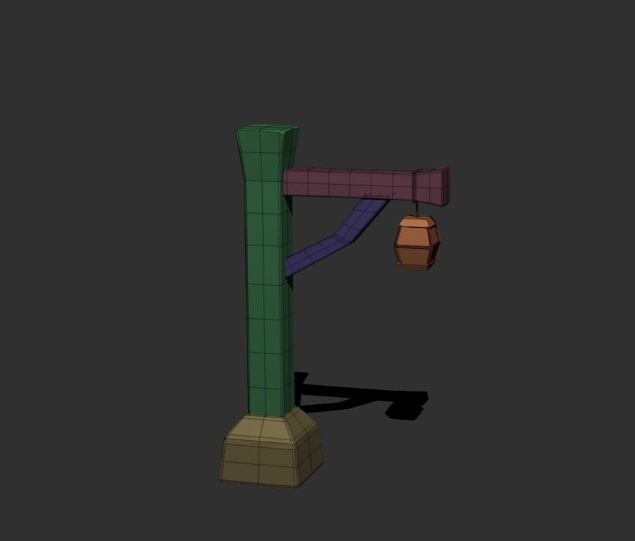 Fantasy Light Pole 01 Low-poly 3D model_2