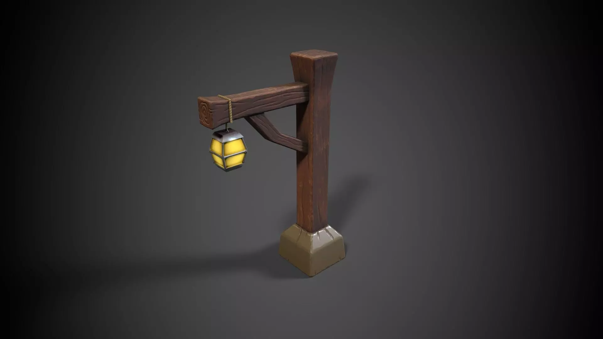 Fantasy Light Pole 01 Low-poly 3D model_0