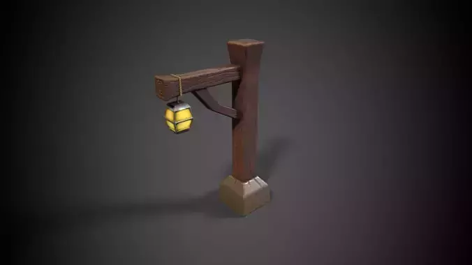 Fantasy Light Pole 01 Low-poly 3D model Fantasy Light Pole 01 Low-poly 3D model