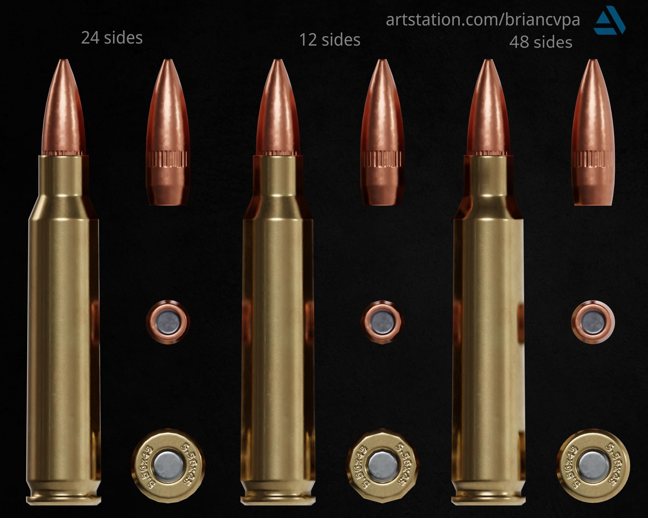 556x45mm Ammunition Pack Low-poly 3D model_4