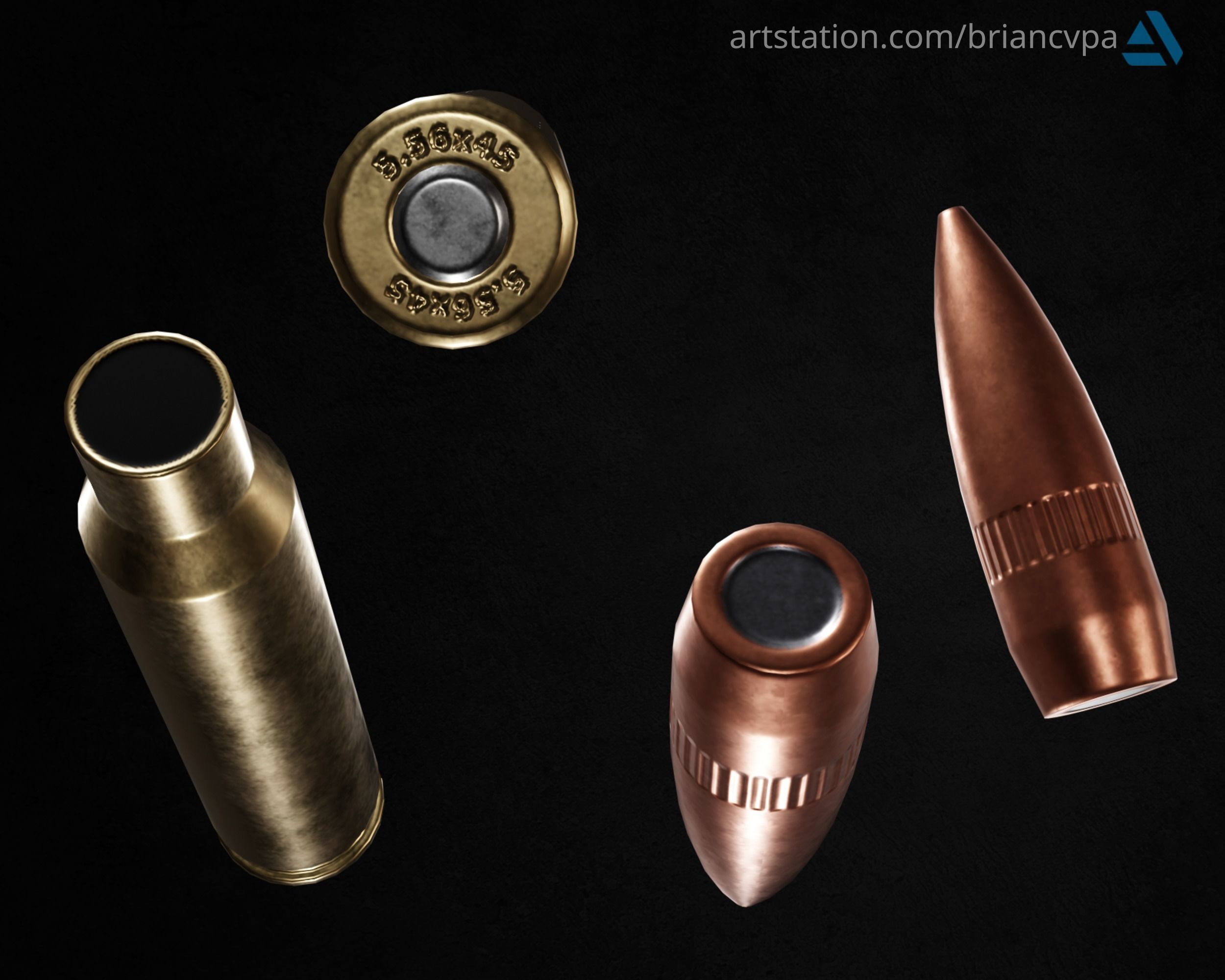 556x45mm Ammunition Pack Low-poly 3D model_3