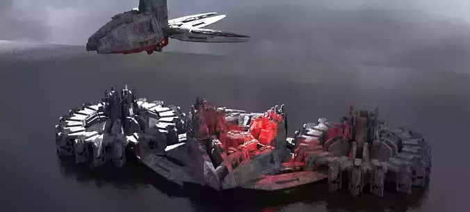 Sci-Fi dark Base  3D model