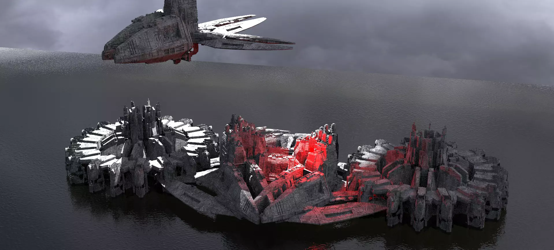 Sci-Fi dark Base 3D model