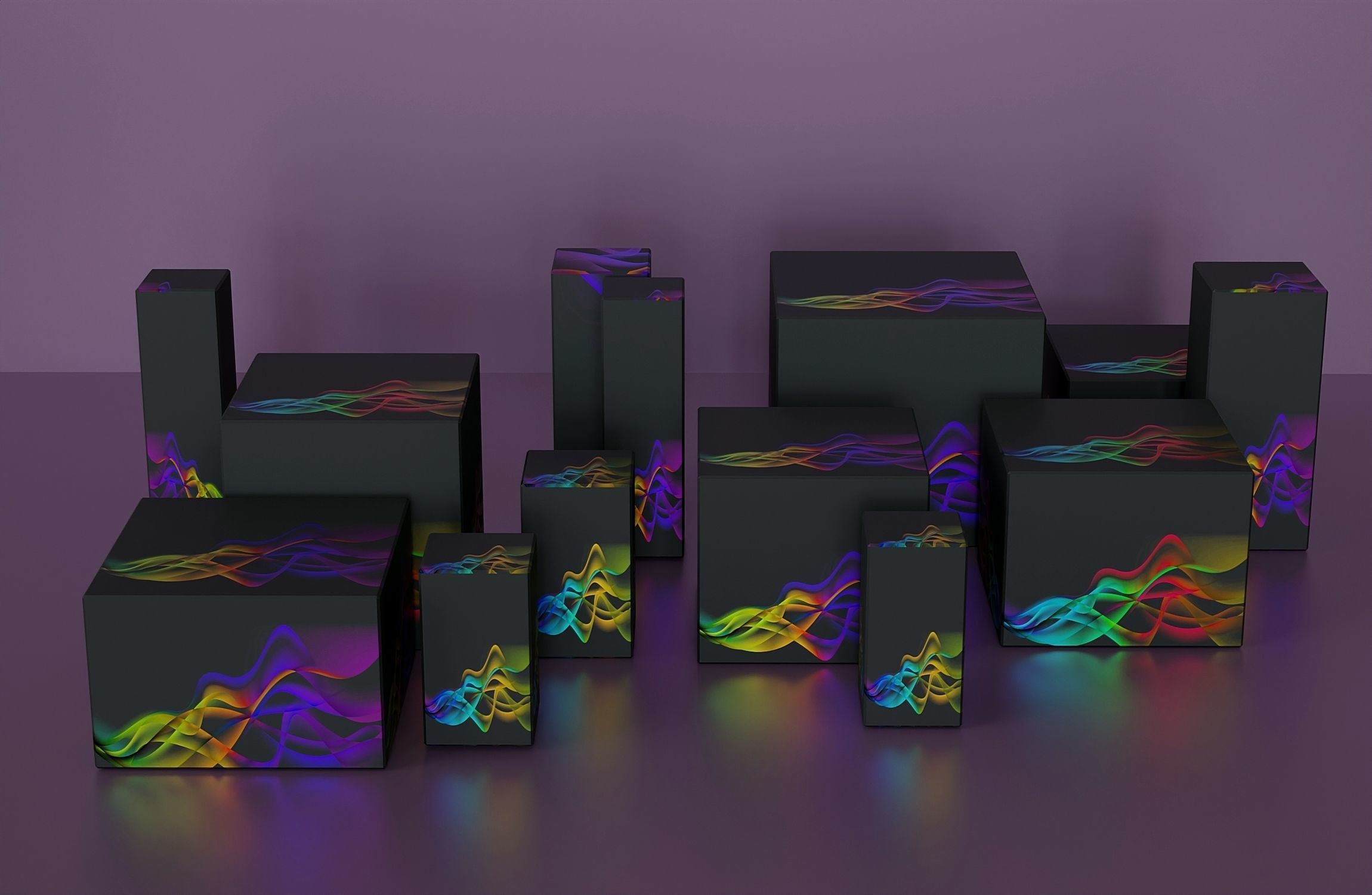 Set for cosmetics with packaging Low-poly 3D model_2