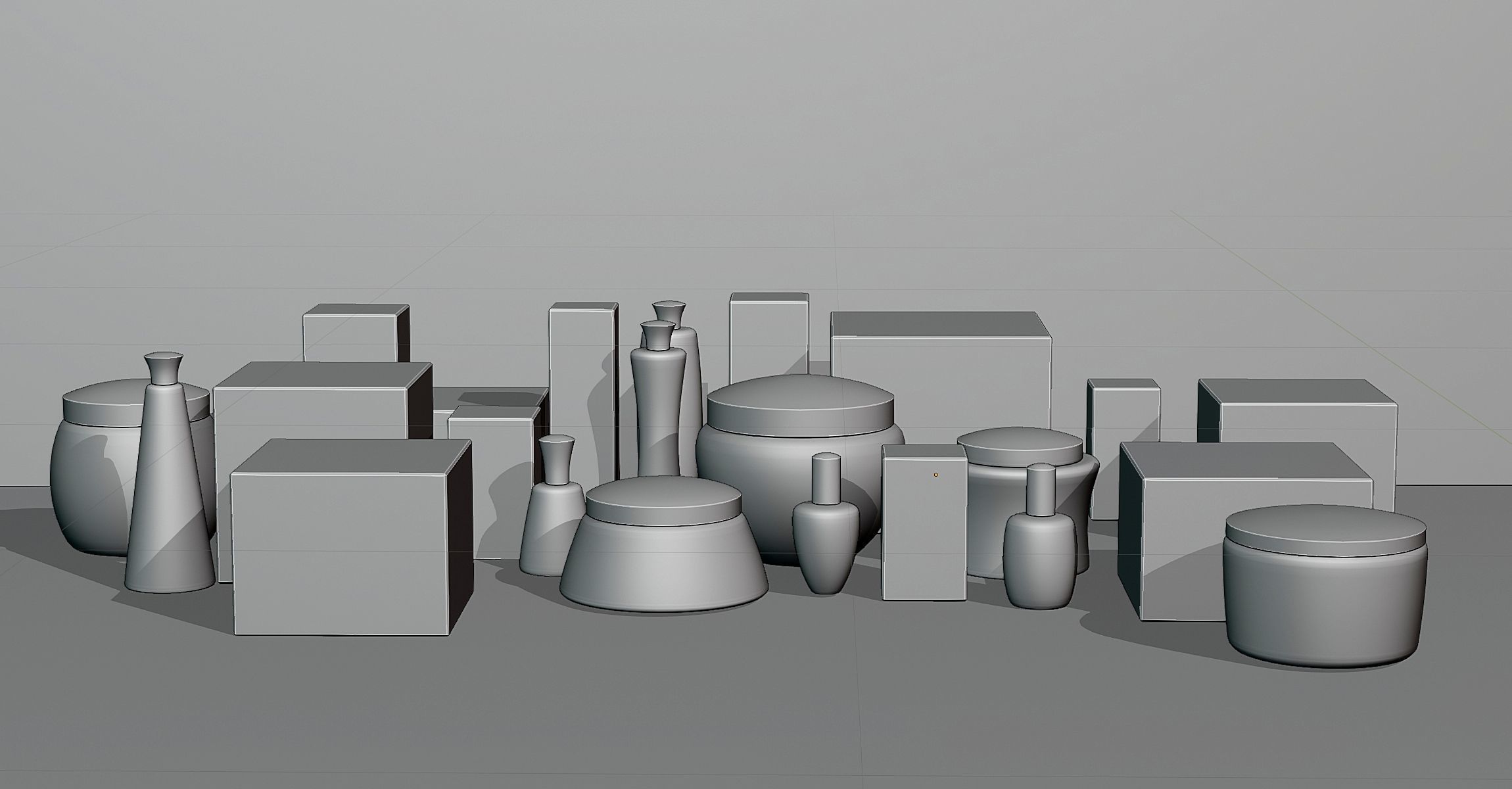 Set for cosmetics with packaging Low-poly 3D model_7