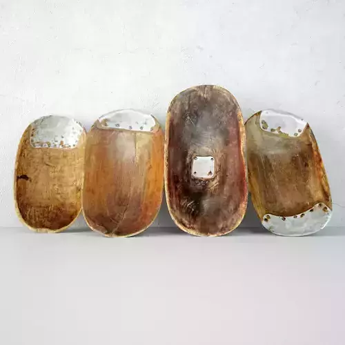 Vintage Hutu Burundi Wood Scoop Bowls 1