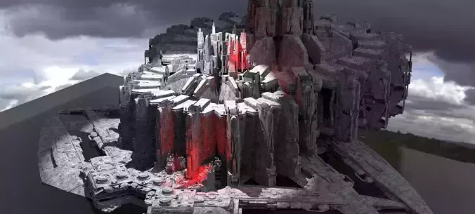 Sci-Fi dark Dark Sith Base Kitbash