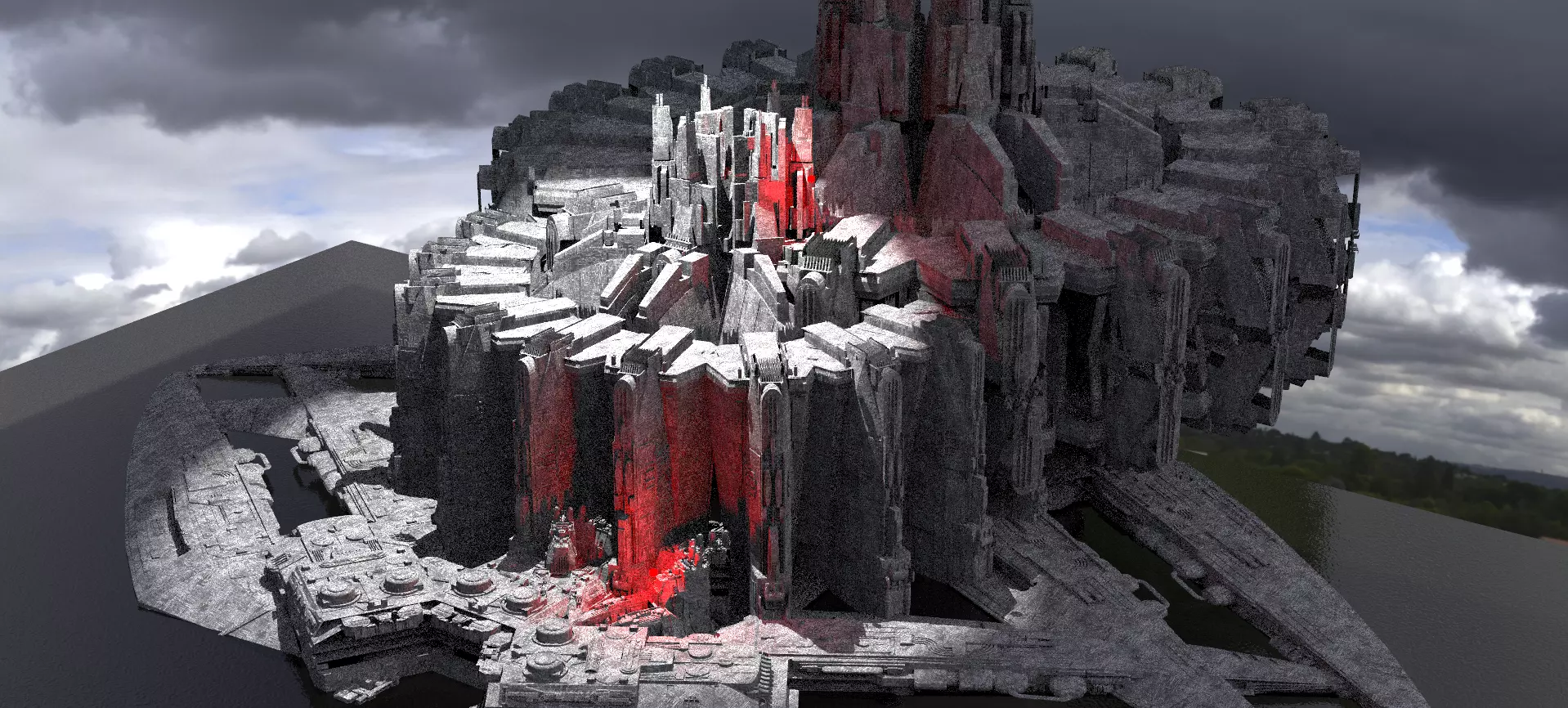 Sci-Fi dark Dark Sith Base Kitbash 3D model_0