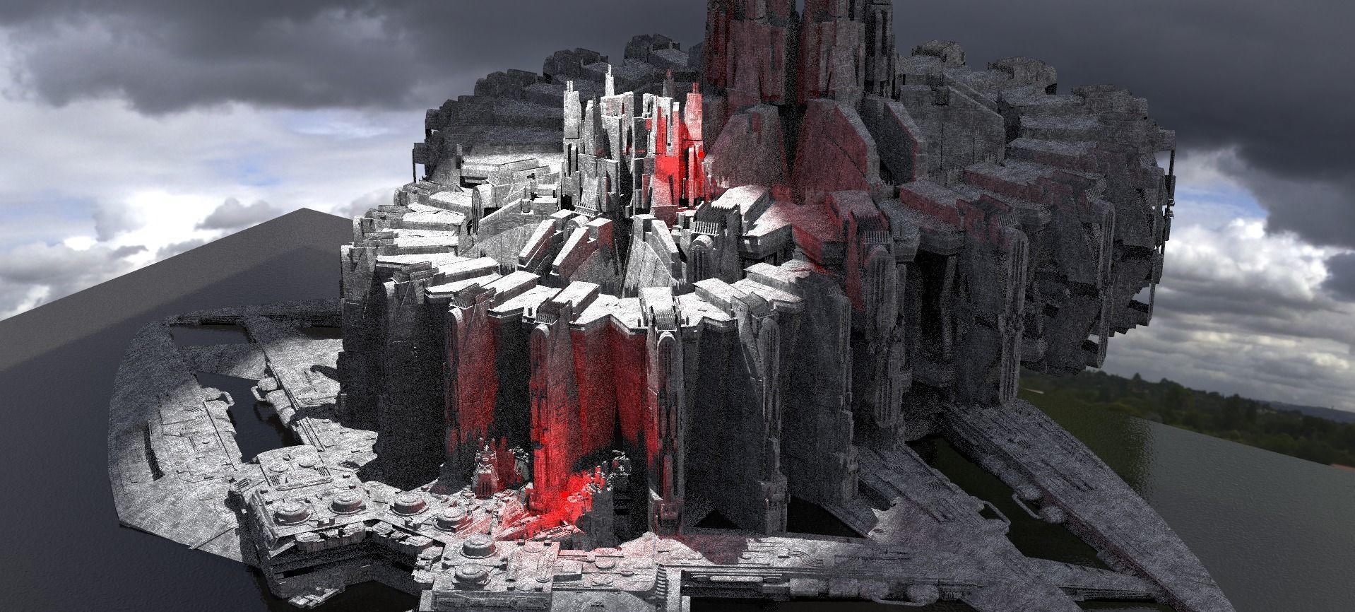 Sci-Fi dark Dark Sith Base Kitbash 3D model_1