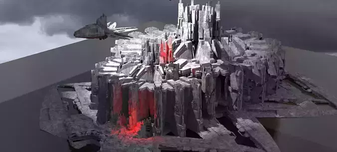 Sci-Fi dark Platforms City kitbash