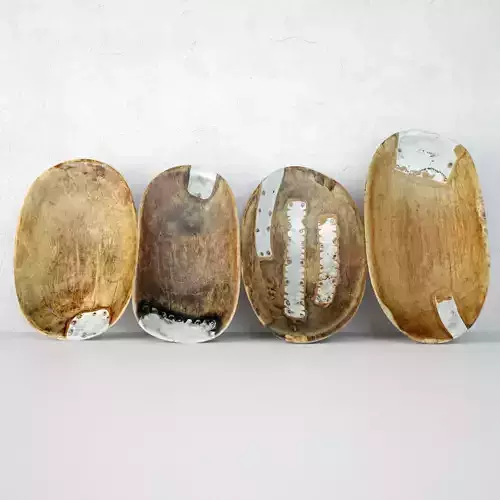 Vintage Hutu Burundi Wood Scoop Bowls 2