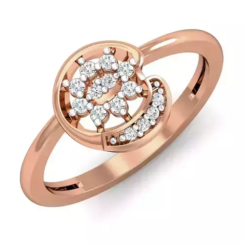 Women diamond ring 3dm stl render detail