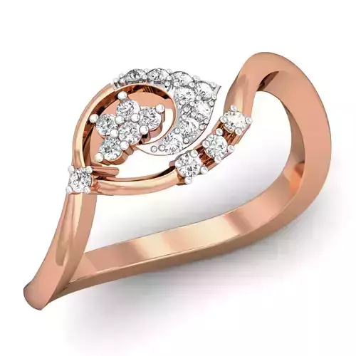 Women diamond ring 3dm stl render detail