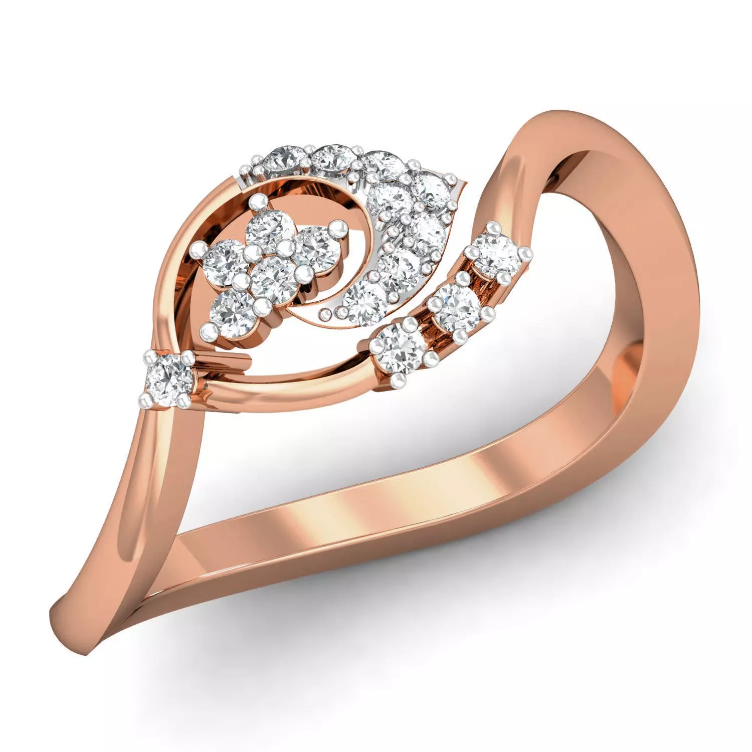 Women diamond ring 3dm stl render detail 3D print model