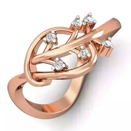 Women diamond ring 3dm stl render detail