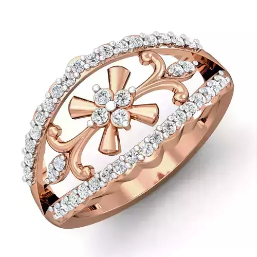 Women diamond ring 3dm stl render detail