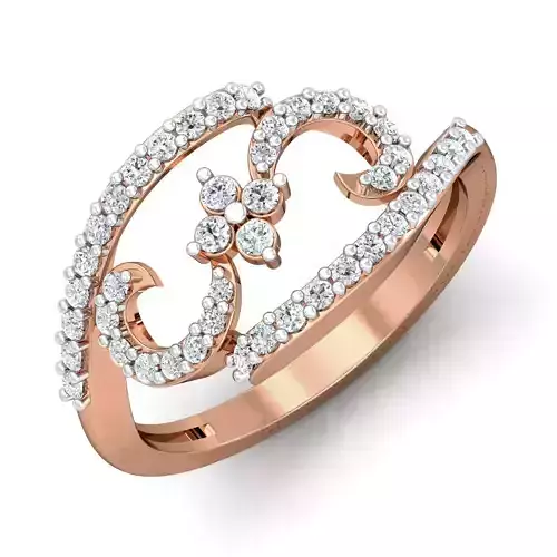 Women diamond ring 3dm stl render detail