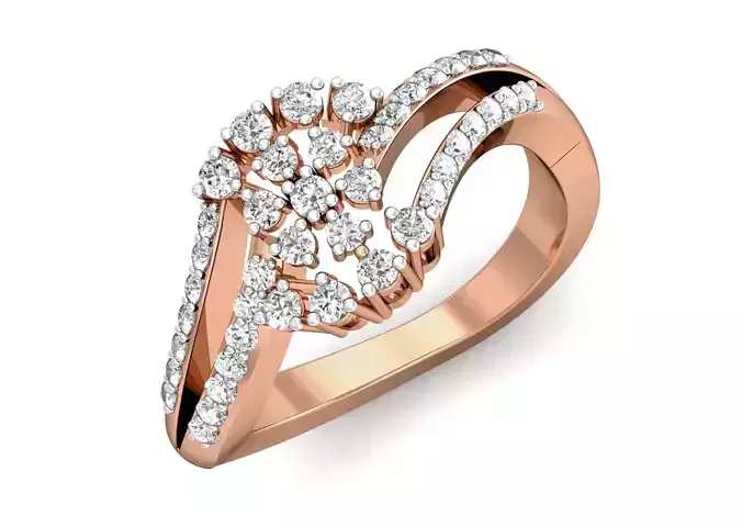 Women diamond ring 3dm stl render detail