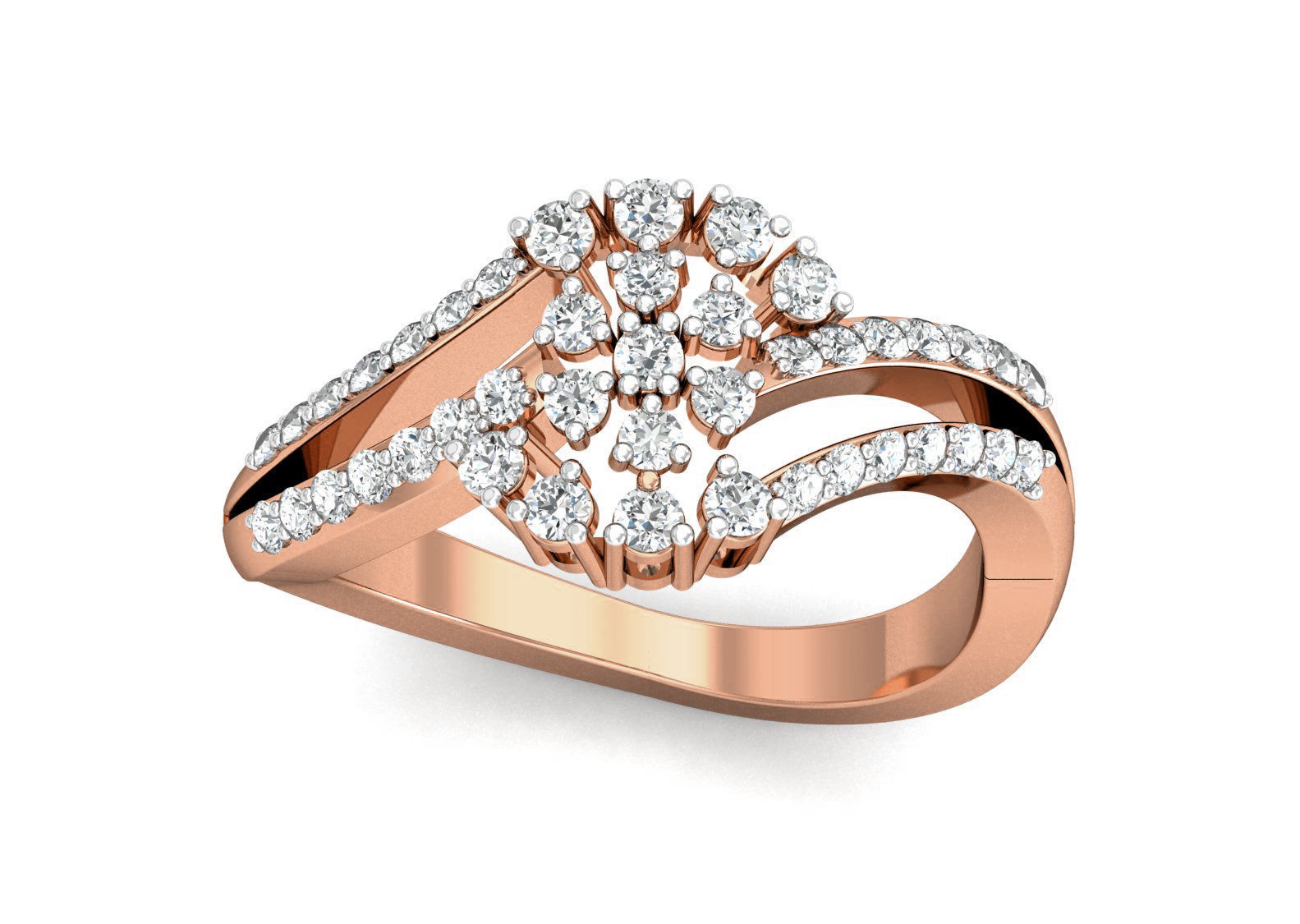 Women diamond ring 3dm stl render detail 3D print model_1