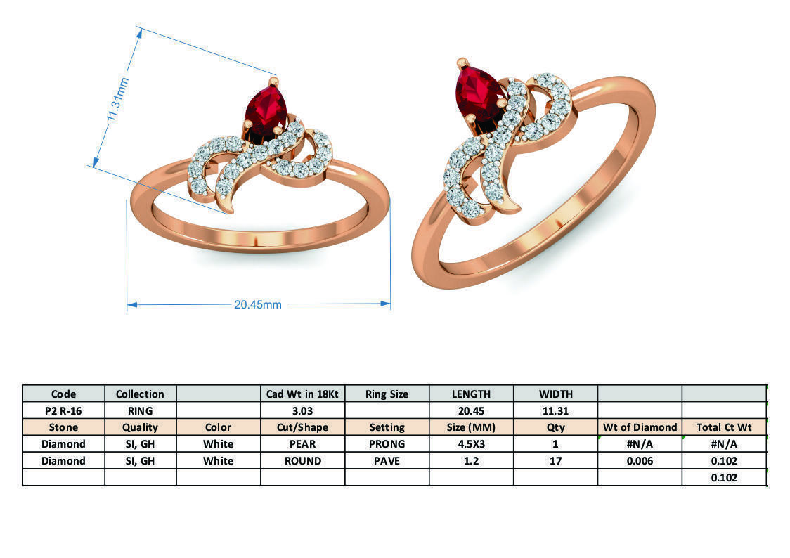 Women diamond ring 3dm stl render detail 3D print model_3