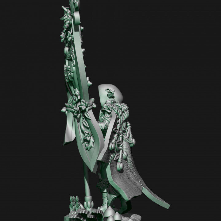 Wood elves battle standart bearer 3D print model_3