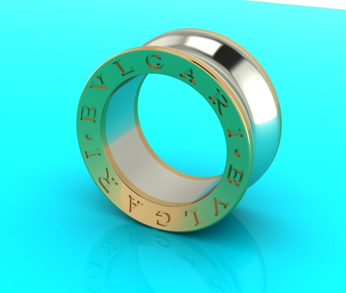 BVLGARI simple ring replica 3D print model_4