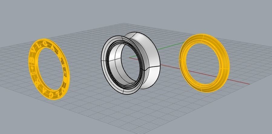 BVLGARI simple ring replica 3D print model_11