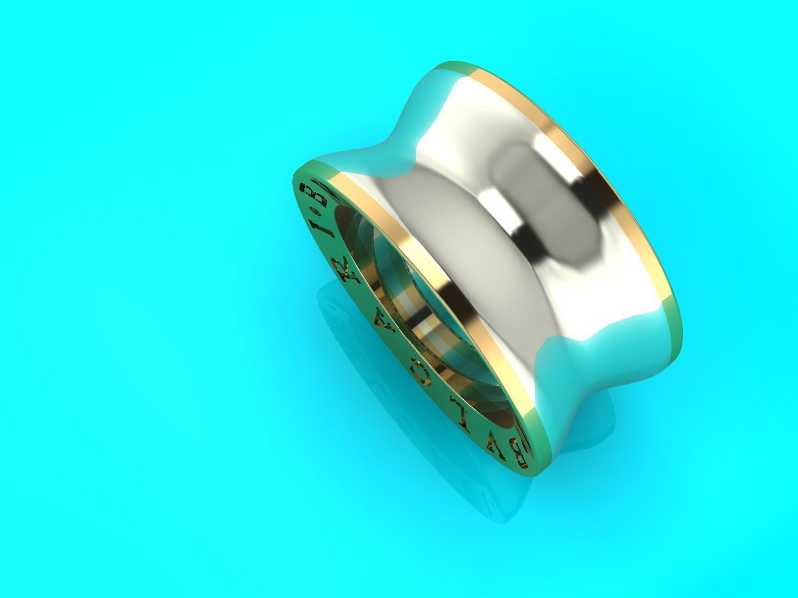 BVLGARI simple ring replica 3D print model_5
