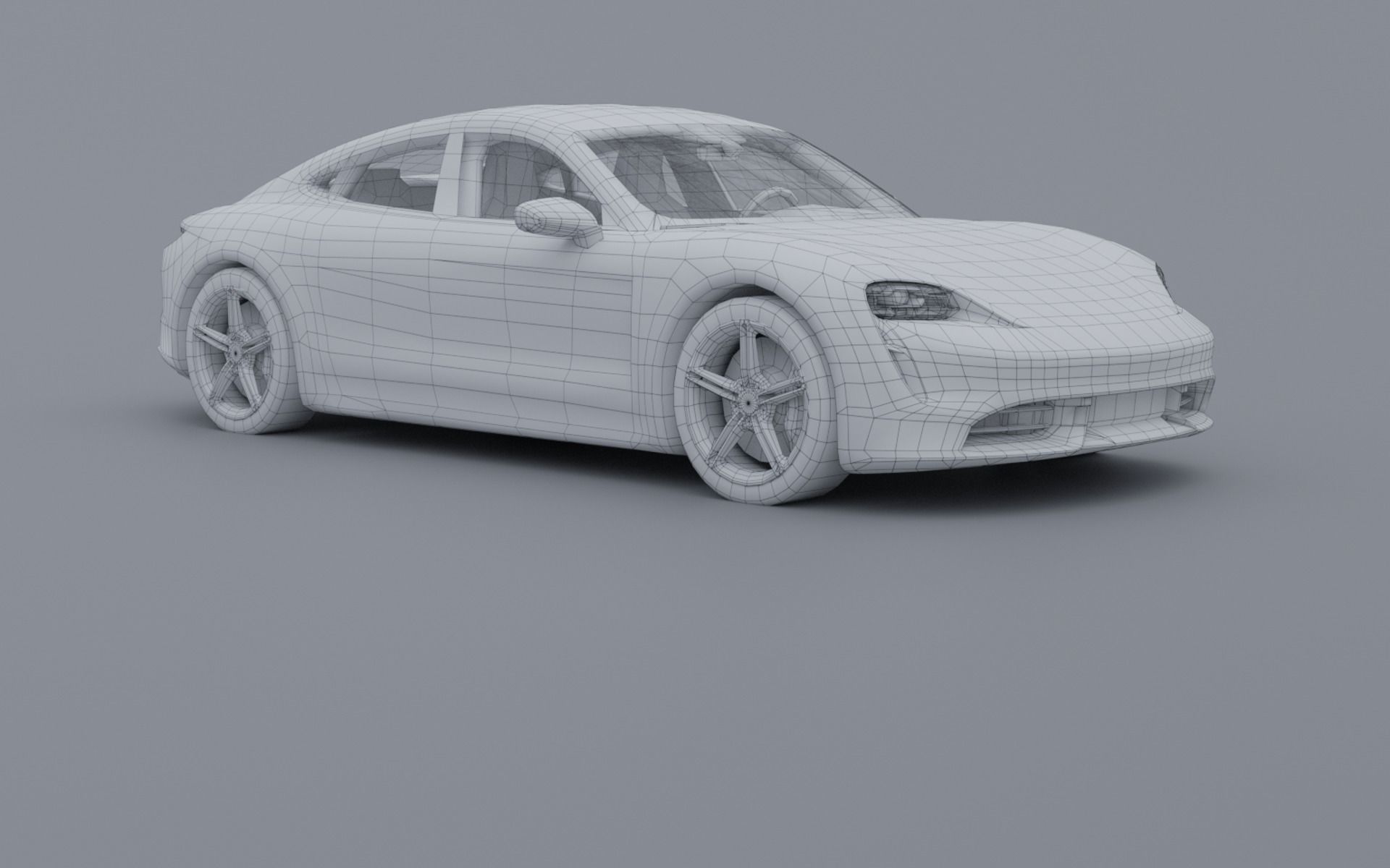 Porsche Taycan turbo S Low-poly 3D model_9