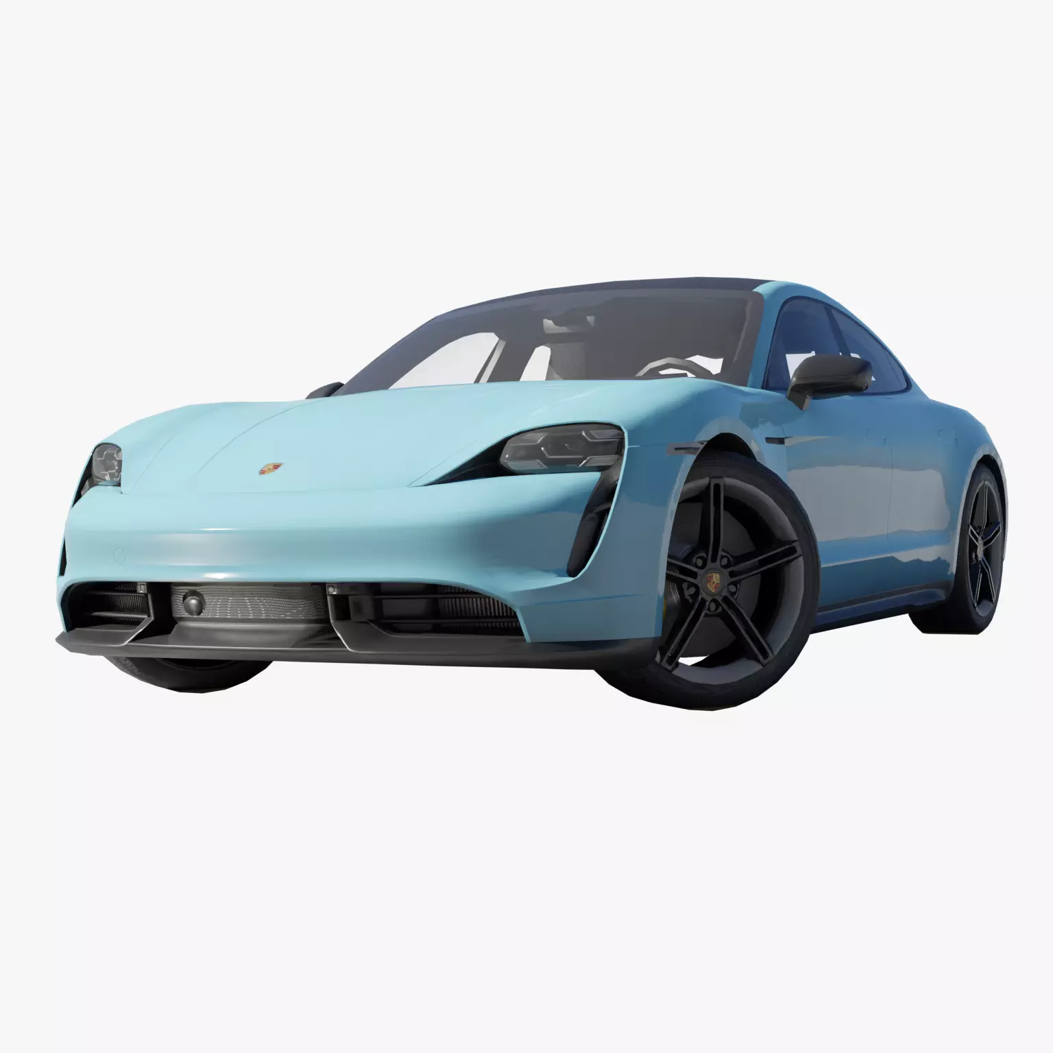 Porsche Taycan turbo S Low-poly 3D model_0