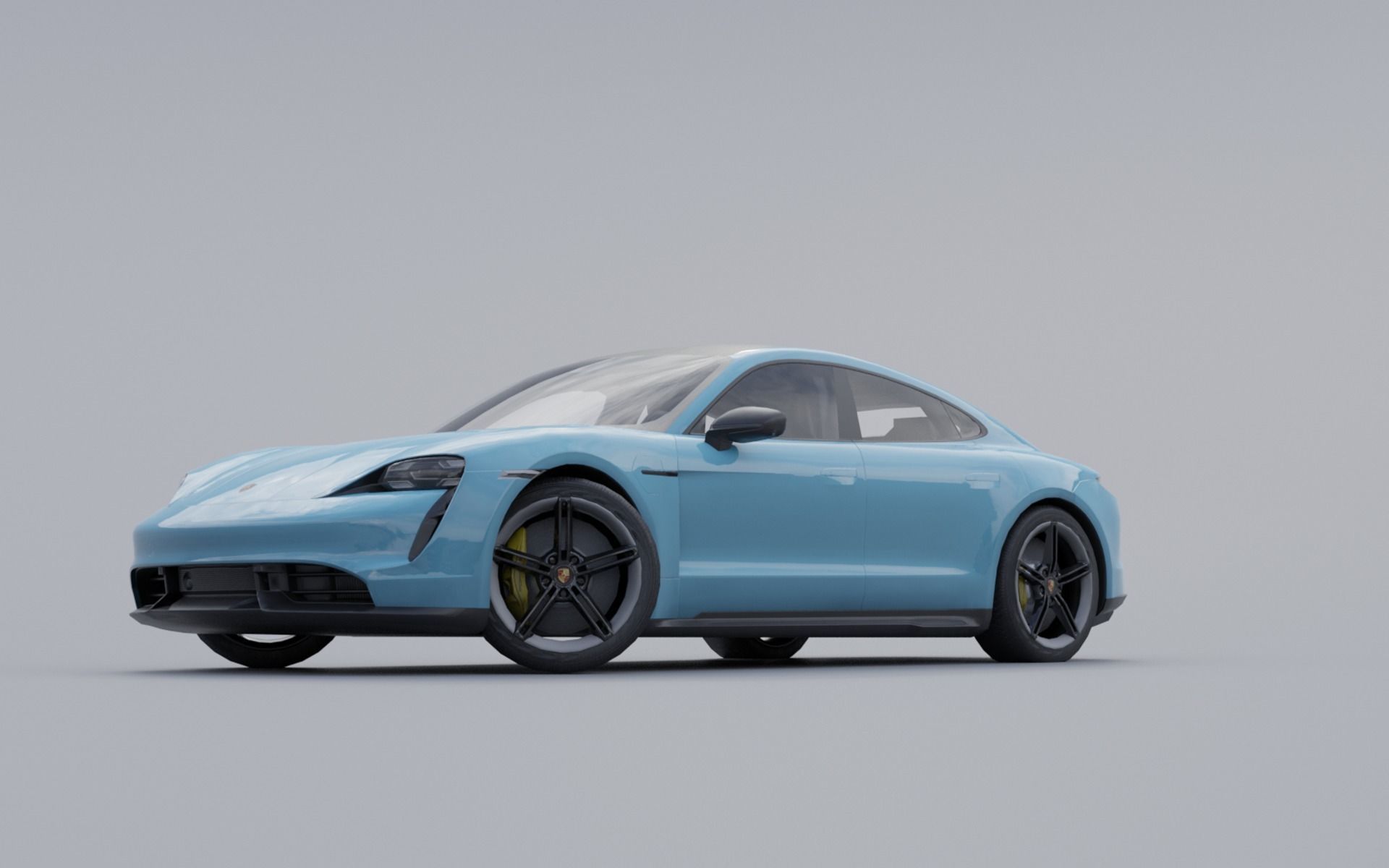 Porsche Taycan turbo S Low-poly 3D model_1