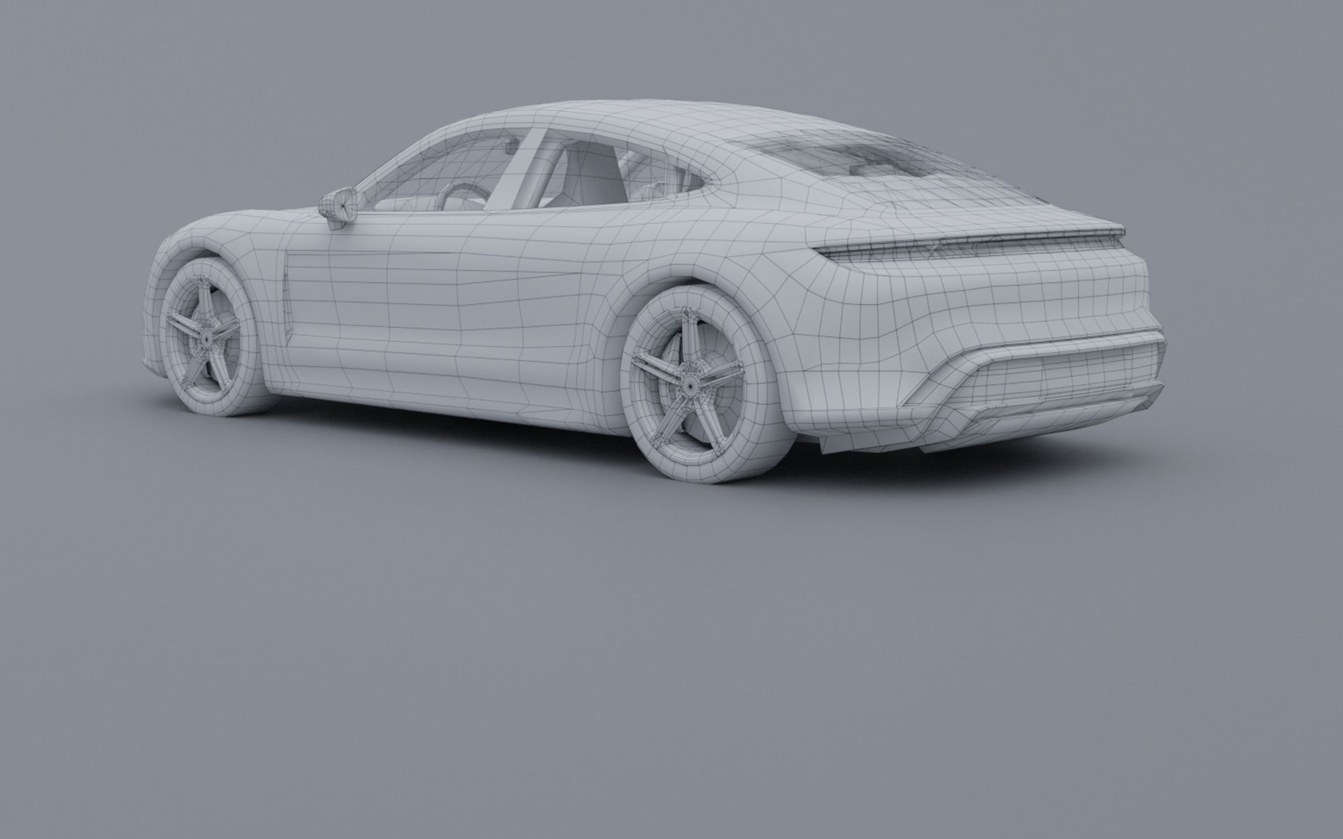 Porsche Taycan turbo S Low-poly 3D model_10