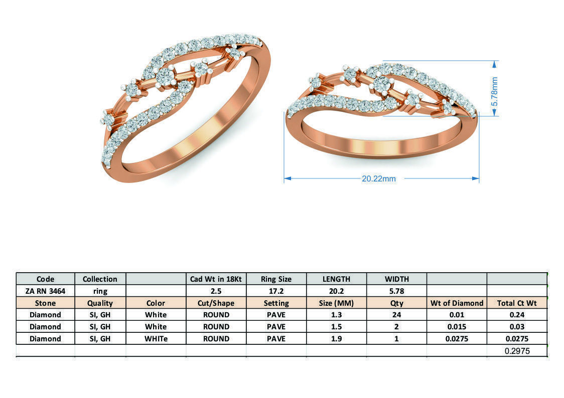 Women diamond ring 3dm stl render detail 3D print model_3