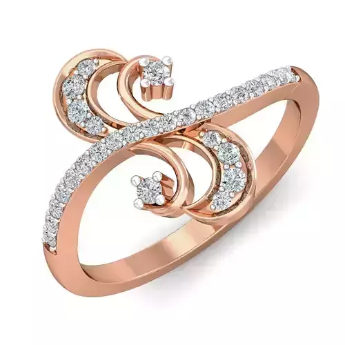Women diamond ring 3dm stl render detail