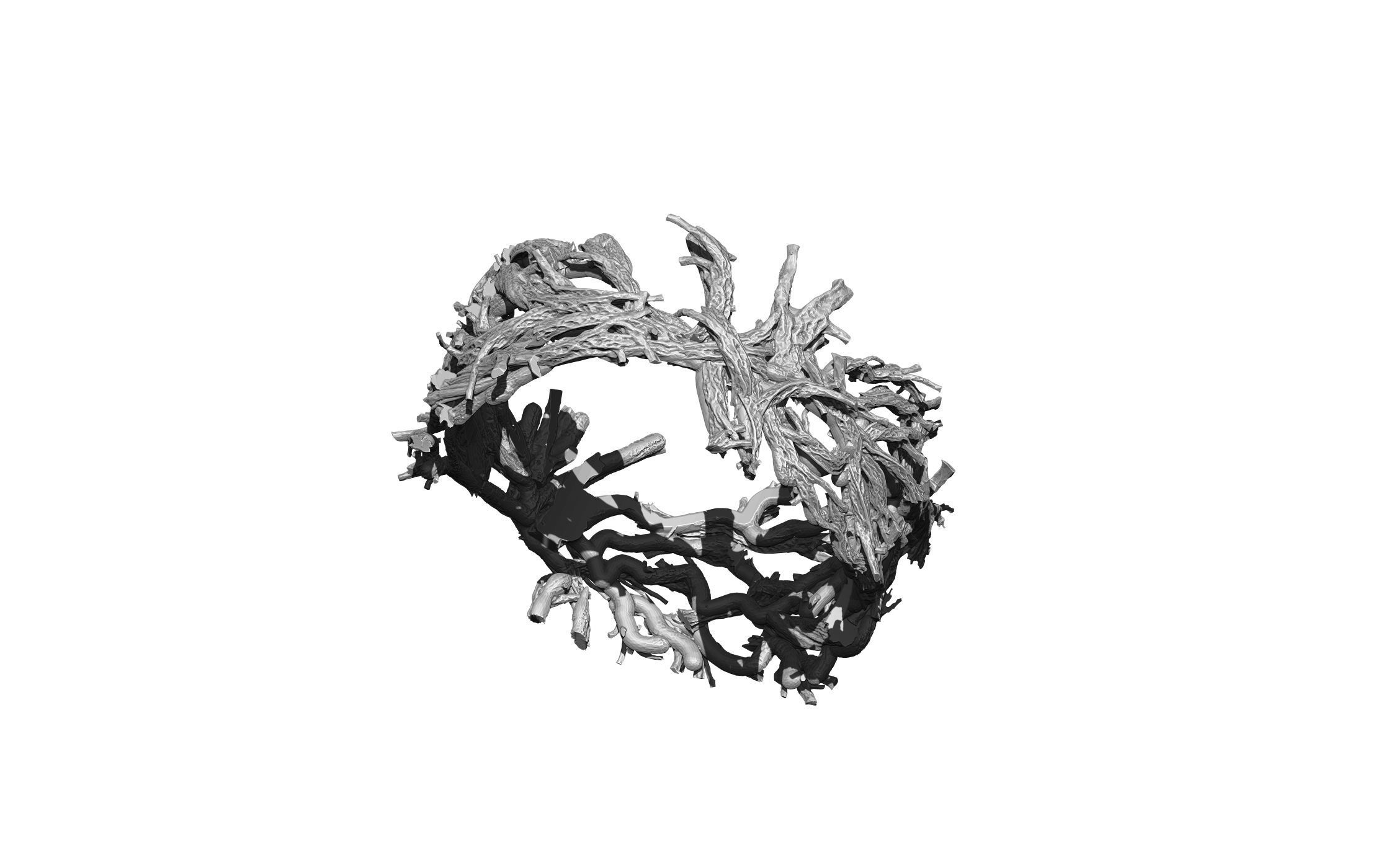 Tree forest ring 3D print model_3