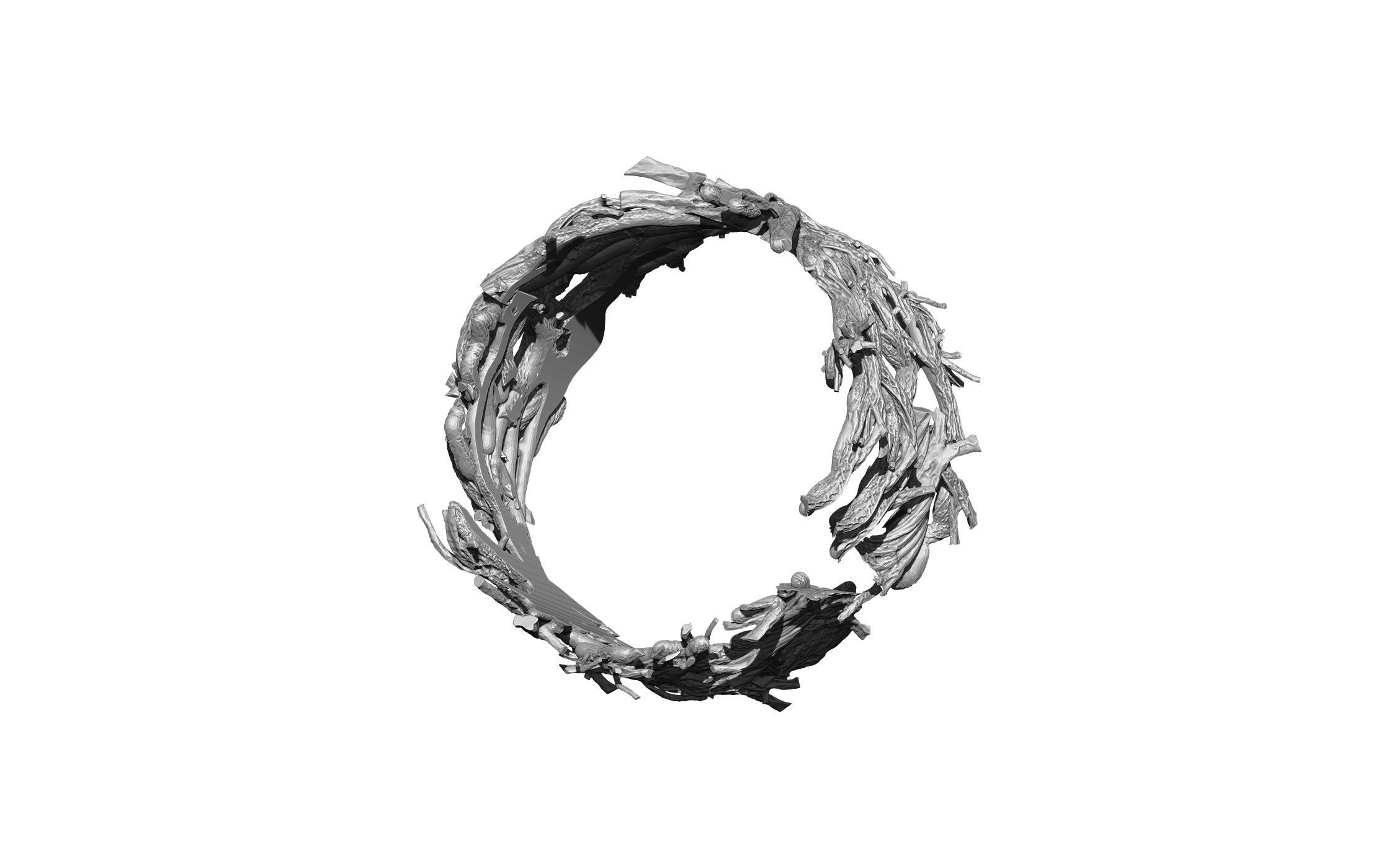 Tree forest ring 3D print model_2