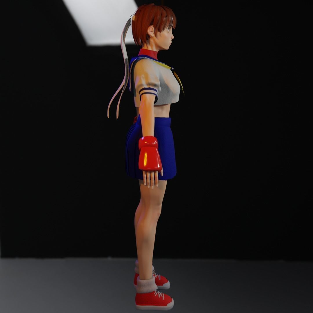 Sakura Kasugano Low-poly 3D model_7